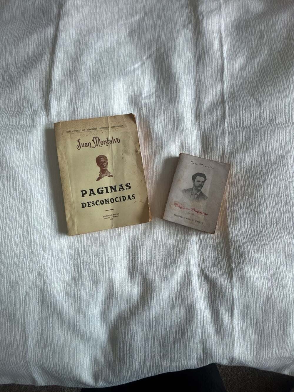 Juan Montalvo PÁGINAS DESCONOCIDAS and PÁGINAS INÉDITAS TOMO II Set of 2